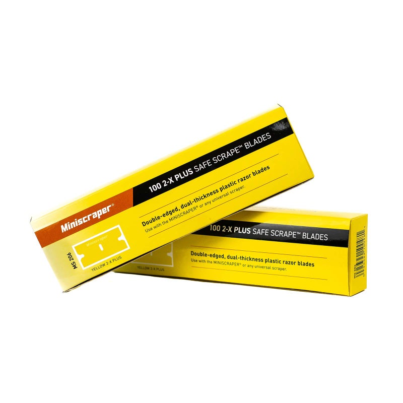 miniscraper 1 Pack (100pcs) 2X-Plus Double Edged Plastic Razor Blades with a Thicker and Thinner Edges - Image 2